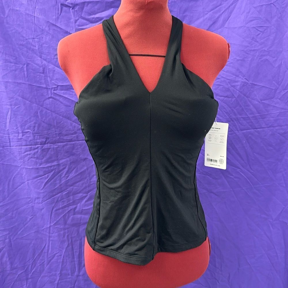 Athleta black crossed tankini
